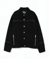 Undercover Boxy Fit Black Denim Jacket With Silver Accents In Black