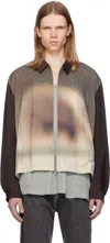 Undercover Brown & Beige Uc1e4203-1 Jacket In D.brw Base