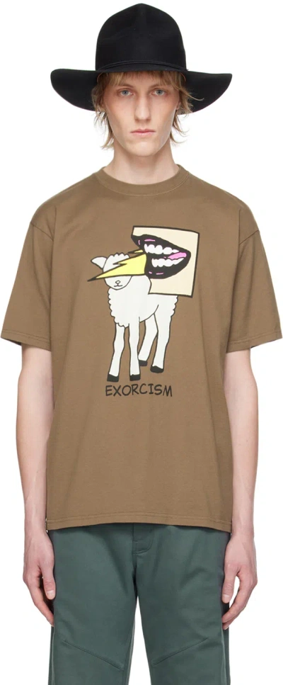 Undercover Graphic-print Cotton T-shirt In Gray Beige