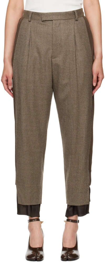 Undercover Brown Houndstooth Trousers