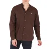 UNDERCOVER UNDERCOVER BROWN PATCH DETAIL RUCHED COTTON SHIRT