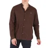 Undercover Brown Patch Detail Ruched Cotton Shirt In Brown