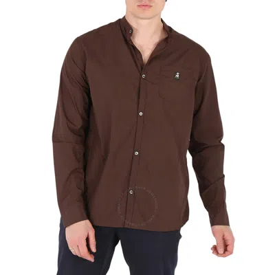 Undercover Brown Patch Detail Ruched Cotton Shirt