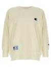 Undercover Brushed Cotton Oversized Sweatshirt With Beaded Patch In Multi