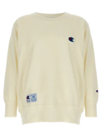 Undercover Brushed Cotton Oversized Sweatshirt With Beaded Patch In Multi