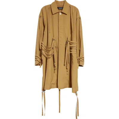 UNDERCOVER UNDERCOVER BUCKLED STRAP WOOL & SILK COAT