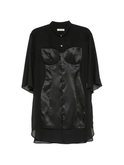 Undercover Bustier-detail Shirt In Black