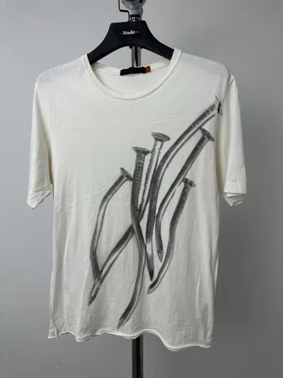 Pre-owned Undercover But Beautiful Nail Print Tee In White