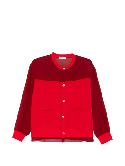Undercover Button Pocket Cardigan In Red