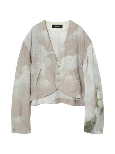 Undercover Button Printed Jacket In Brown