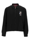 Undercover Zip Up Jacket With Portrait Patch Black In Black