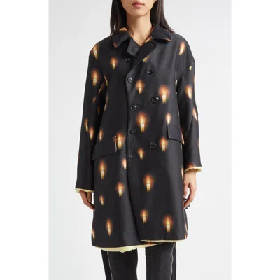 Undercover Candles Wool & Silk Coat In Black