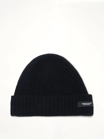Undercover Ribbed-knit Cashmere Beanie Hat In Black