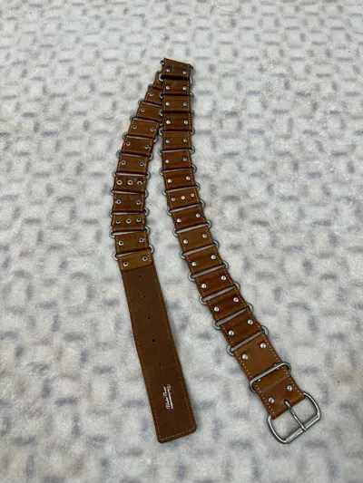 Pre-owned Undercover Chain Buckle Belt In Brown