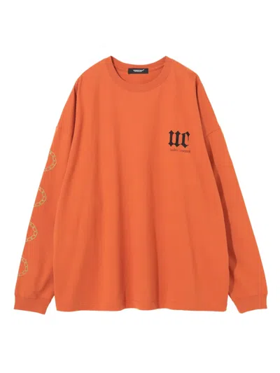 Undercover Chain-print Long-sleeve T-shirt In Orange