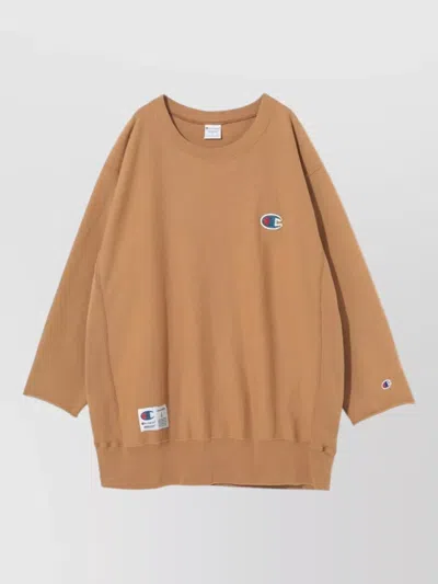 Undercover Champion Knitwear Crew Neck Patch Logo In Brown