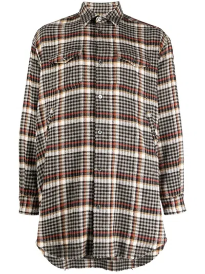 Undercover Check-pattern Button-up Shirt In Black