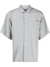 Undercover Check-pattern Silk-blend Shirt In Grey