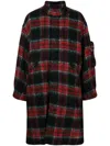 Undercover Check-pattern Zip-front Midi Coat In Multicolour