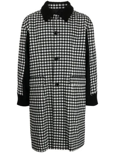 UNDERCOVER CHECK-PRINT SINGLE-BREASTED COAT