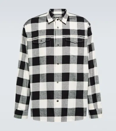 Undercover Checked Cotton Shirt In White Check