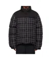 Undercover Checked Padded Jacket In Black