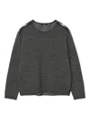 Undercover Checked-panel Wool Sweater In Gray