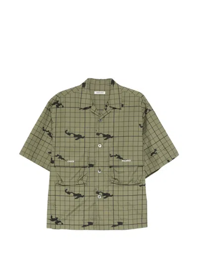 Undercover Checked-pattern Shirt In Green