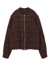 Undercover Checked Zip-up Jacket In Brown