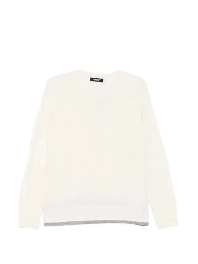 Undercover Checked-trim Sweater In Neutral