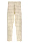 Undercover All-over Checkered Pants With Elastic Waistband In Neutral
