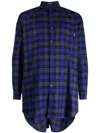 Undercover Checkered Ruched Cotton Shirt In Multicolour