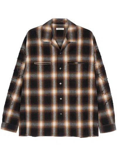 Undercover Checkered Shirt In Brown