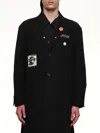 Undercover Embroidered Patch Coat In Black