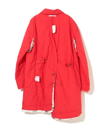 Undercover Coat With Printed Lining In Red