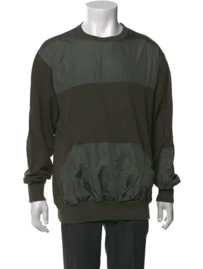Pre-owned Undercover Colorblock Pattern Crew Neck Sweatshirt In Green