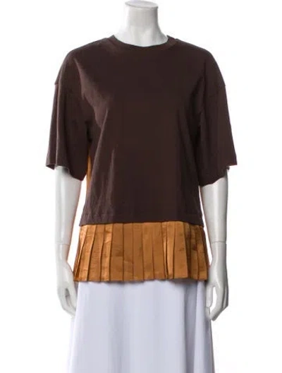 Pre-owned Undercover Colorblock Pattern Crew Neck T-shirt In Brown