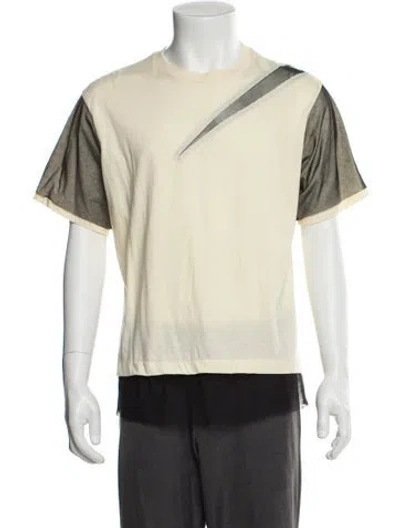 Pre-owned Undercover Colorblock Pattern Crew Neck T-shirt In White