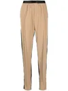 Undercover Colour-block Cotton Trousers In Braun