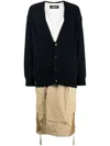 Undercover Colour-block Layered Maxi Coat In Blau