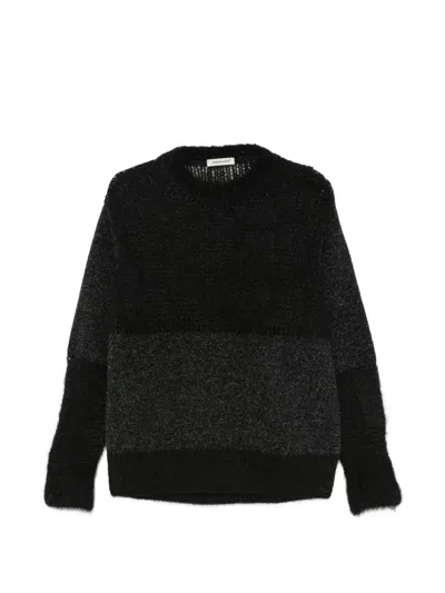 Undercover Colourblock Brushed-finish Sweater In Black