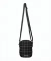 Undercover Compact Nylon Crossbody Bag With Grid Pattern In Black