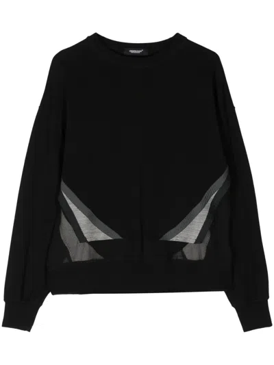 Undercover Contrast-panel Cotton Sweatshirt In Black