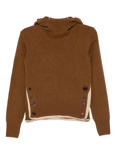 Undercover Contrasting-trim Jumper In Brown