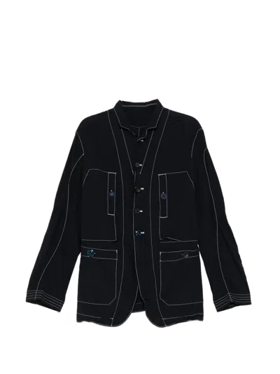 Undercover Contrast-stitch Jacket In Blue