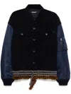 Undercover Navy Contrast Hem Bomber Jacket In 蓝色