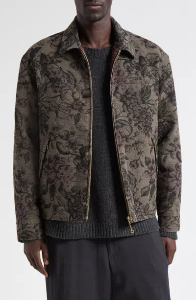 Undercover Cotton Blend Jacquard Jacket In Dark Khaki
