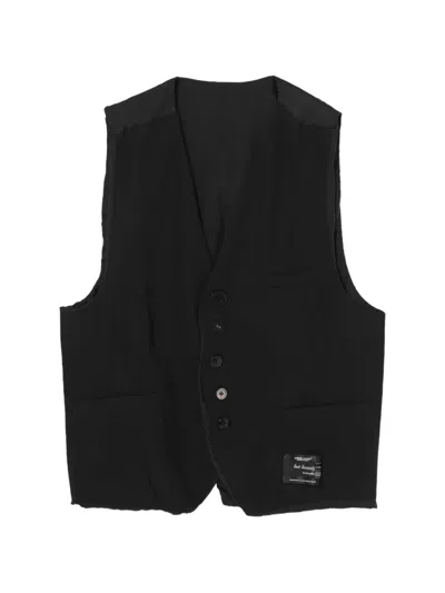 Undercover Cotton Button Vest In Black