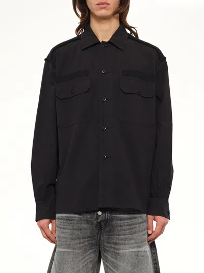Undercover Cotton Rib Shirt In Black