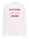 Undercover Graphic Print Cotton Sweatshirt With Ribbed Crew-neck In White